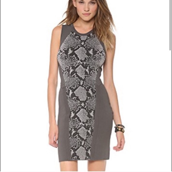 DIANE VON FURSTENBERG Snakeskin Mini Bodycon Dress - Picture 1 of 7